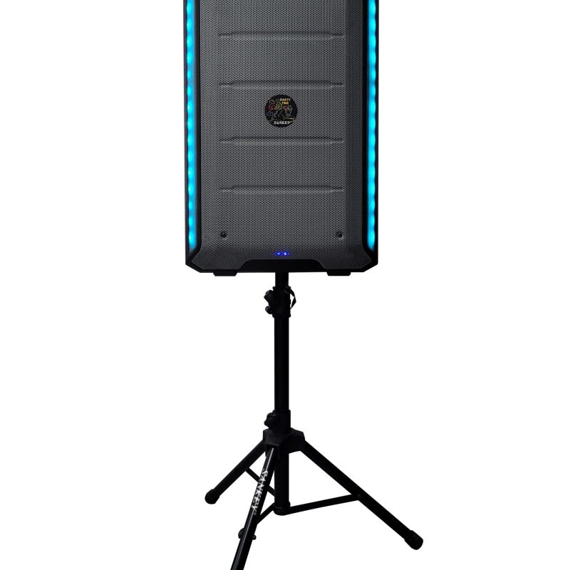 Bocina súper woofer de 15" con soporte y app SANKEY
