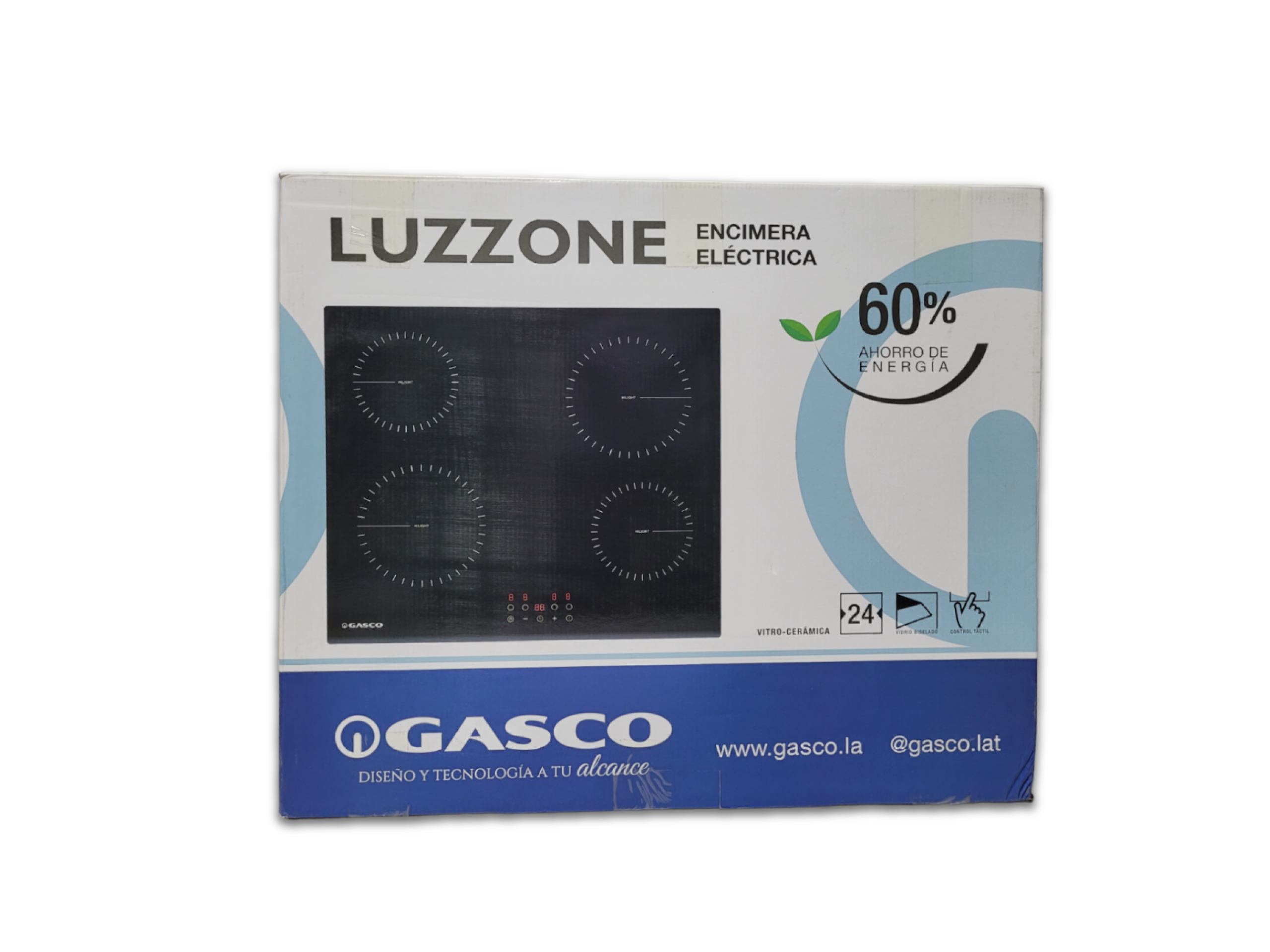 Tope eléctrico 4h 60cm / 24" vidrio negro GASCO - Imagen 2