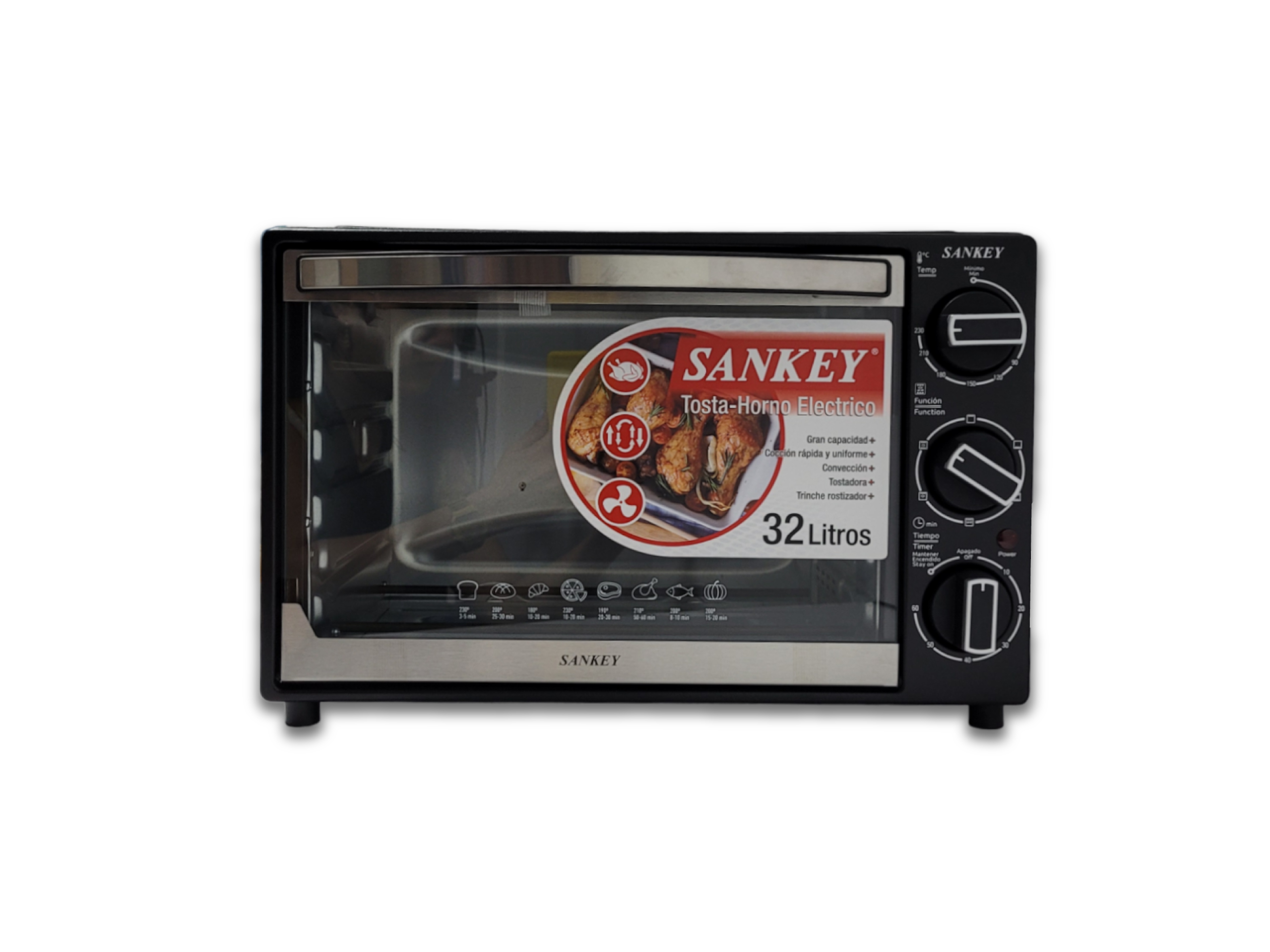 Horno eléctrico rostizador 50Lts 1440W SANKEY / Negro - Imagen 2