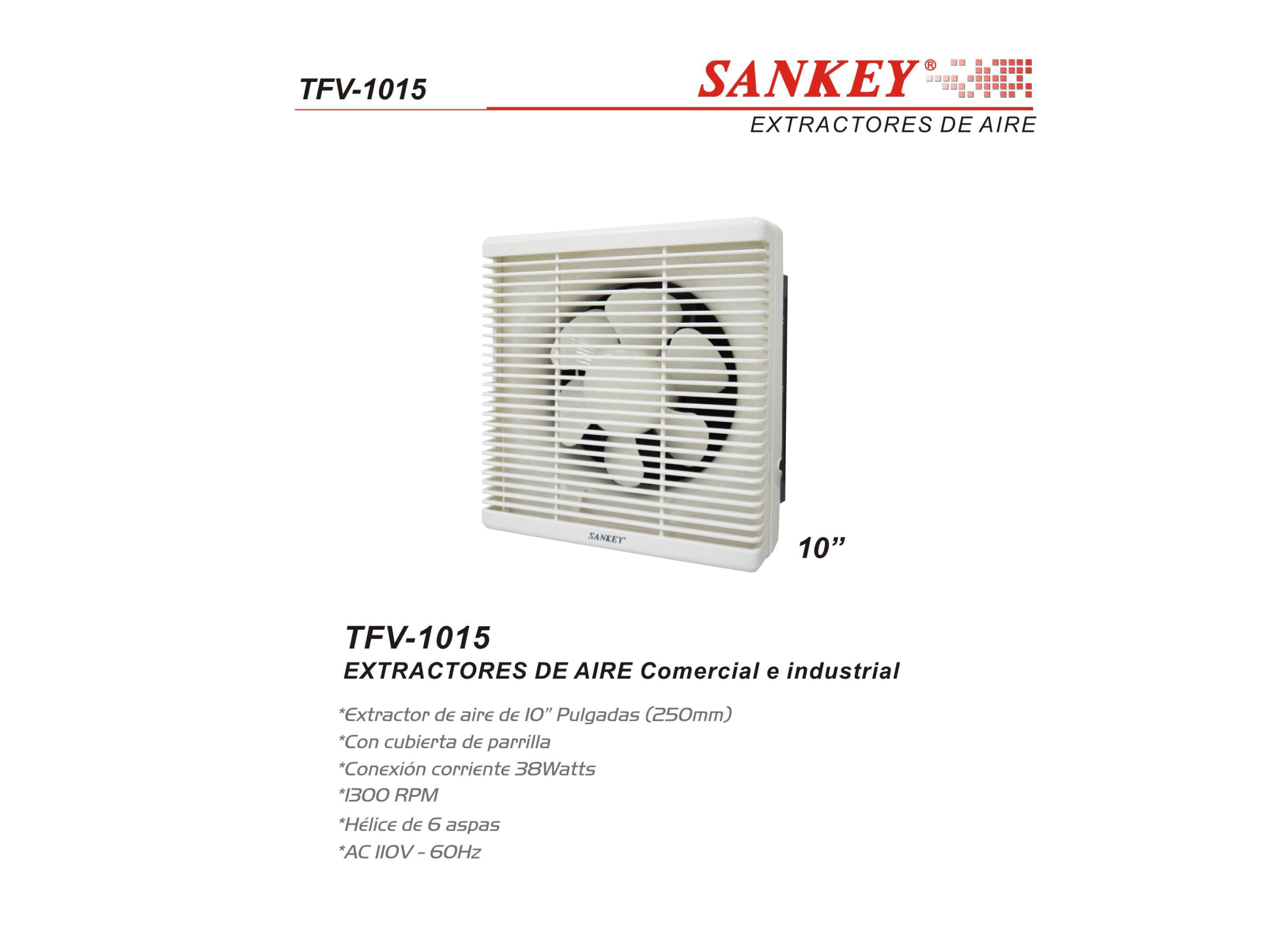 Extractor de aire 10” 38W SANKEY - Imagen 3